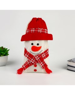 Мешок для подарков Снеговик с шарфиком Nobrand
