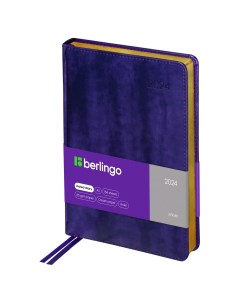Ежедневник датированный 2024 xGold золотой срез фиолетовый А5 Berlingo