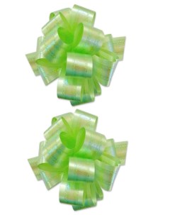 Бант шар МС 3839 подарочный перламутр с тиснением цвет светло зеленый набор 2 штуки Mc-basir