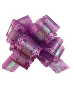 Бант шар МС 3841 подарочный перламутр с тиснением сердца цвет фиолетовый Nobrand