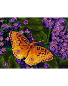 Алмазная мозаика Фиолетовые цветочки 30х40 см Лори