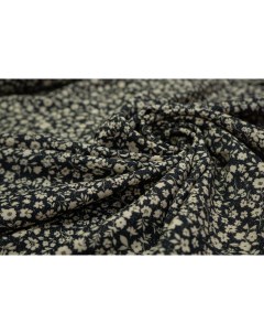 Ткань MON4909 Вискоза с люрексом мелкие цветочки на черном 100x146 см Unofabric