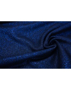 Ткань MON09557 Твид рогожка черный с люрексом синим 100x155 см Unofabric