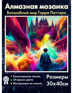 Алмазная мозаика Гарри Поттер и радужный Хогвартс Fantasy earth