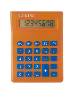 Настольный 8 разрядный мини калькулятор на батарейке KD 518A 00111665 оранжевый Nobrand