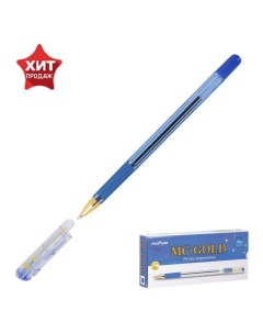 Ручка шариковая MC Gold резиновый упор узел 0 7мм стержень синий 12 шт Nobrand