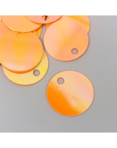 Пайетки Круг оранж набор 30 гр d 2 см 6шт Арт узор
