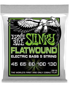 Струны для 5 струнной бас гитары 2816 Flatwound Slinky Regular 45 130 Ernie ball