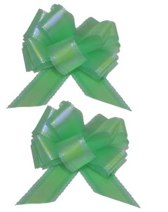 Бант шар МС 3841 подарочный перламутр с тиснением цвет светло зеленый набор 2 штуки Nobrand