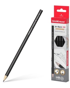 Чернографитный шестигранный карандаш Jet Black 100 HB Erich krause