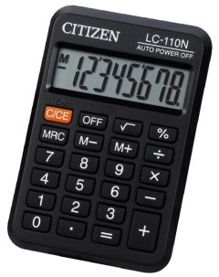 Калькулятор настольный LC 110N 8 разрядов черный Citizen