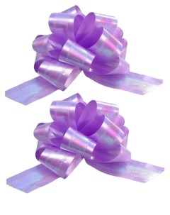 Бант шар МС 3839 подарочный перламутр с тиснением цвет фиолетовый набор 2 штуки Nobrand