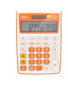 Калькулятор настольный E1238 OR 12 разрядов оранжевый Deli