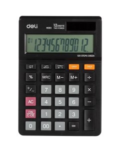 Калькулятор настольный EM01320 12 разрядный черный Deli