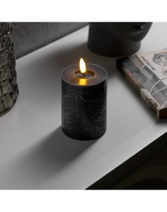 Светодиодная свеча серебристая 7 5 12 5 7 5 см воск пластик батарейки ааах2 не в комплекте свечение  Luazon lighting