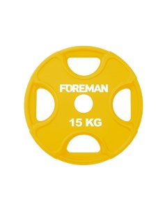 Диск олимпийский обрезиненный PRR 15 кг PRR 15KG Желтый Foreman