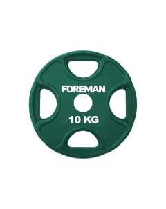 Диск олимпийский обрезиненный PRR 10 кг PRR 10KG Зеленый Foreman