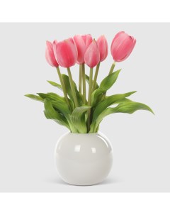 Букет тюльпаны белом кашпо 1014710163 28 см Конэко-о
