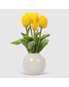 Букет тюльпаны белом кашпо 1014610163 28 см Конэко-о