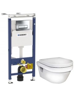 Комплект подвесной унитаз Hygienic Flush 5G84HR01 система инсталляции Geberit 458 125 21 1 Gustavsberg