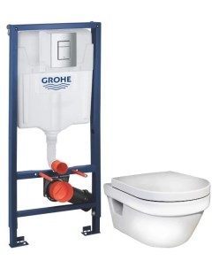 Комплект подвесной унитаз Hygienic Flush 5G84HR01 система инсталляции Grohe 38772001 Gustavsberg