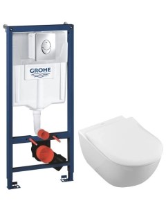 Комплект подвесной унитаз Subway 2 0 5614R2R1 система инсталляции Grohe 38721001 Villeroy&boch