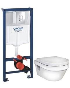 Комплект подвесной унитаз Hygienic Flush 5G84HR01 система инсталляции Grohe 38721001 Gustavsberg