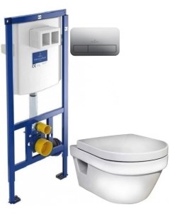 Комплект подвесной унитаз Hygienic Flush 5G84HR01 система инсталляции Villeroy Boch 92246100 9224906 Gustavsberg