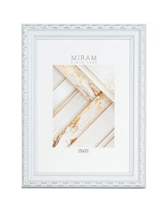 Рамка Мирам 15x21 см пластик цвет белый Без бренда