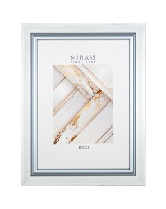 Рамка Мирам 15x21 см пластик цвет бело серый Без бренда