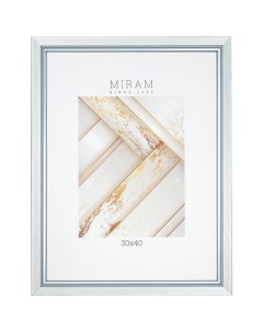 Рамка Мирам 30x40 см пластик цвет бело серый Без бренда