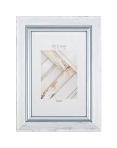 Рамка Мирам 10x15 см пластик цвет бело серый Без бренда
