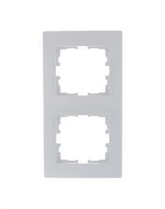 Рамка для розеток и выключателей Karina 2 поста вертикальная цвет белый Lezard