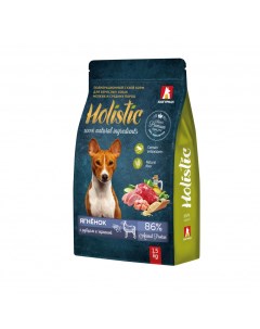 Корм для собак Holistic для мелких и средних пород ягненок с рубцом и черникой сух 1 5кг Зоогурман