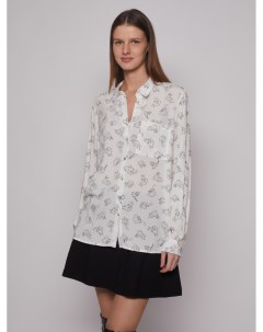 Принтованная блузка рубашка с корги Zolla