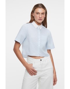 Блузка рубашка хлопковая укороченная с коротким рукавом Befree