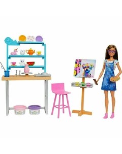 Игровой набор с куклой Barbie Wellness Fitness Творческая студия Mattel