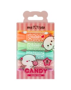 Набор текстовыделителей двусторонних Candy 6 цветов пастельные цвета Meshu