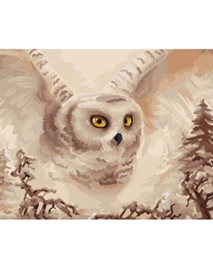 Картина по номерам на холсте Три совы Полярная сова, 40х50 см Республика