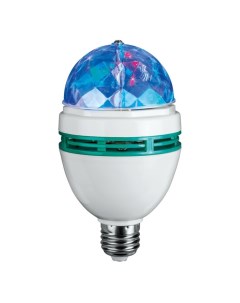 Лампа светодиодная E27 3 Вт эллипсоидная RGB Disco Онлайт