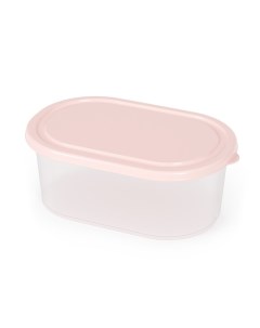 Контейнер пищевой пластик 19 6х12 6 см розовый овальный М5675 Альтернатива