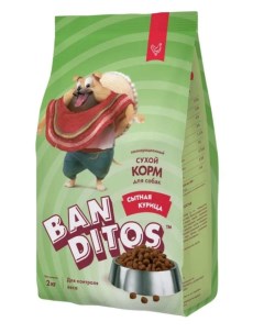 Сухой корм для взрослых собак с курицей 2 кг Banditos