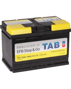 Автомобильный аккумулятор EFB Stop Go 70 Ач обратная полярность L3 Tab