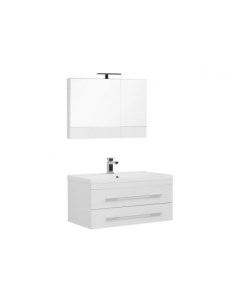 Комплект мебели Нота NEW 90 см подвесная 2 ящика белая Aquanet