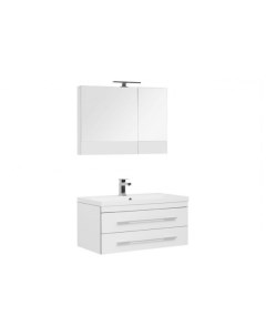 Комплект мебели Верона NEW 90 см подвесная 2 ящика белая Aquanet