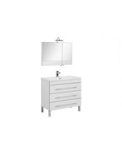 Комплект мебели Верона NEW 90 см напольная 3 ящика белая Aquanet