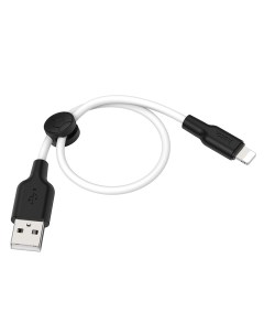 Кабель USB Lightning 8 pin 2 4А 25 см белый черный X21 Plus 6931474712349 Hoco
