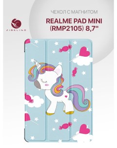 Чехол планшетный для Realme Pad Mini RMP2105 8 7 с магнитом с рисунком ЕДИНОРОЖКА Zibelino