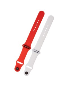 Ремешок 2 шт для смарт часов Apple Watch 38мм 40мм 41мм красный белый Zibelino