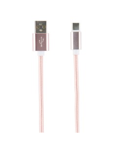 Кабель USB Type C 2 метра neylon Pink Red line